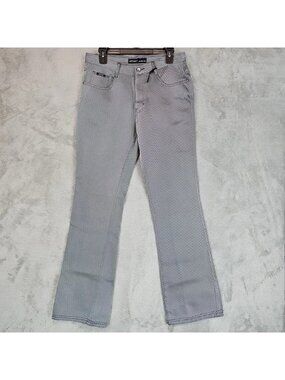 Vintage Revolt Bootcut Jeans Juniors 11 Gray Pinstripe Mid Rise 5 Pocket Denim